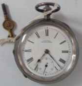 Waltham silver case pocket watch, Montgomery dial, runs