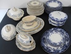 Selection of part dinner services including Chatsworth Late Mayers, and Till & Sons Burmese