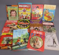 Children's annuals including The Six Million Dollar Man 1977, Hopalong Cassidy, The Wombles, Laredo,