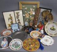 Wedgwood Stratton powder compact, African art with butterfly wings, shell and mother of pearl art,