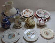 Selection of ceramics to include Alfred Meakin, blue & white wash bowl, Royal Staffordshire tea