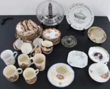 Part Windsor China tea service and Coronation commemorative ware. Denby ware - Denby Dale pie dish