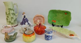 Selection of ceramics including Sylvac Rabbit vase 1510, Beswick & Grimwades salad ware, Sterling