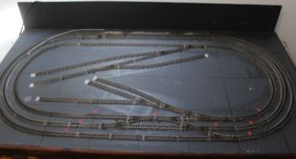 N Range Railway track layout fixed on board with controller approx 1200mm x 900mm and range of