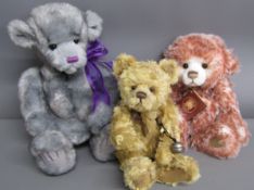 3 Charlie Bears - Heather Lyell Pattercake - Isabelle Lee Darcy & Edith