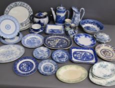 Blue & White table ware includes Copeland Spode teapot - Grindley - Royal Doulton egg cup - double