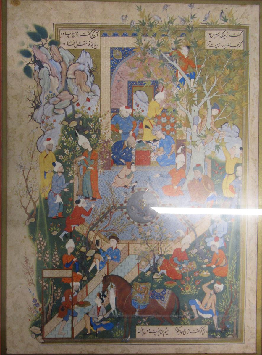 Framed prints to include - Shahnameh print The Death of Zahhak - Haft Awrang (seven thrones) - Omarr - Image 5 of 10