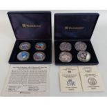 The Palau Marine Life Coloured Coins set - 4 x copper nickel limited edition 1 dollar coins & 4