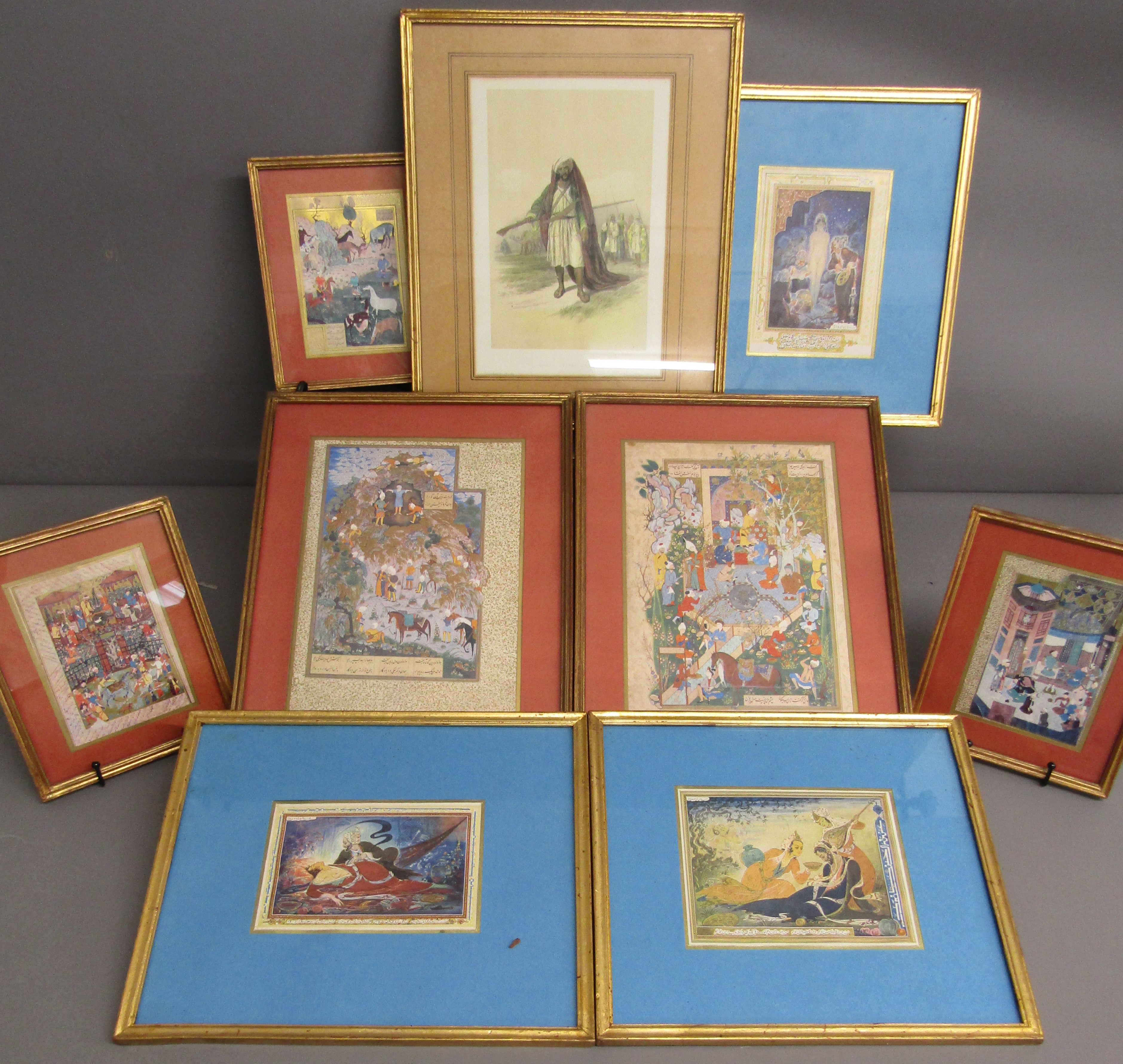 Framed prints to include - Shahnameh print The Death of Zahhak - Haft Awrang (seven thrones) - Omarr