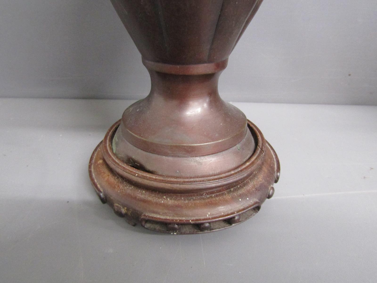 Pair Japanese Meiji period bronze vases decorated with relief decoration of birds and flowers - - Image 6 of 12