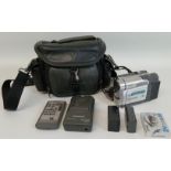 Panasonic digital video camera with spare cassette, remote control, spare batteries, carrying case &