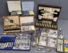 Cased and loose silver plate cutlery