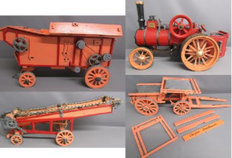 Over sized handmade farm machinery include Ruston Proctor Agricultural Engine (approx. 50cm x 35cm x