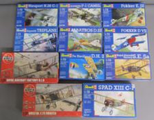 Revell & Airfix 1:72 aviation models mostly sealed - Royal aircraft factory R.E.8 - Bristol F.2B