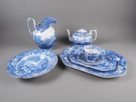 A quantity of Spode “Italian” pattern china including, a platter, 14 1/2” wide, another similar