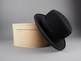 A Henry Heath black Homburg hat with original box