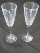 A Pair of Thomas Webb crystal champagne flutes.