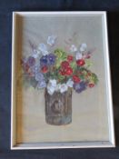 Watercolour, still life of flowers, framed 38 x 54cm.