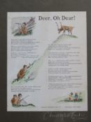 Deer, Oh Dear! signed by the author Christopher Curtis, framed.