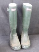 A pair of Hunter Wellington boots, UK size 8.