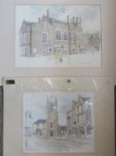 A pair of Patrick King watercolours, mounted, unframed.
