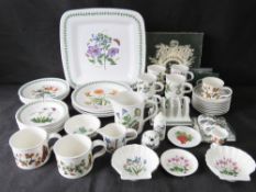A large collection of Portmeirion Botanic Gardens plates, jugs, cups and saucers, toast rack,