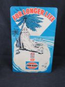 An original cardboard advertising sign for Eveready batteries.