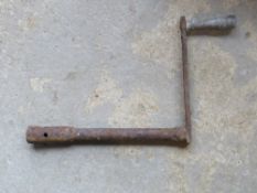 A crank handle.