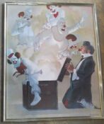 Robert Owen (American B.1930), coloured print, Out Of Pandora's Box, framed.