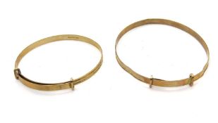 Two 9ct gold Christening bangles, total weight 3.6g.