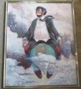 Robert Owen (American B.1930), coloured print, Top of the World, framed, 74 x 58cm overall.