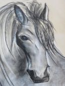 A large pastel drawing of a horse, 60 x 80cm.