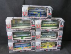 Corgi; seven Original Omnibus trams in boxes.