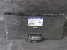 A Sony docking system. Disclaimer: electrical items are sold as untested and without guarantee.