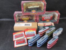 A quantity of scale model trams including Corgi.