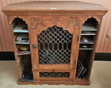 An occasional single door cabinet of Indo-Asian influence, 73 x 77 x 31cm.