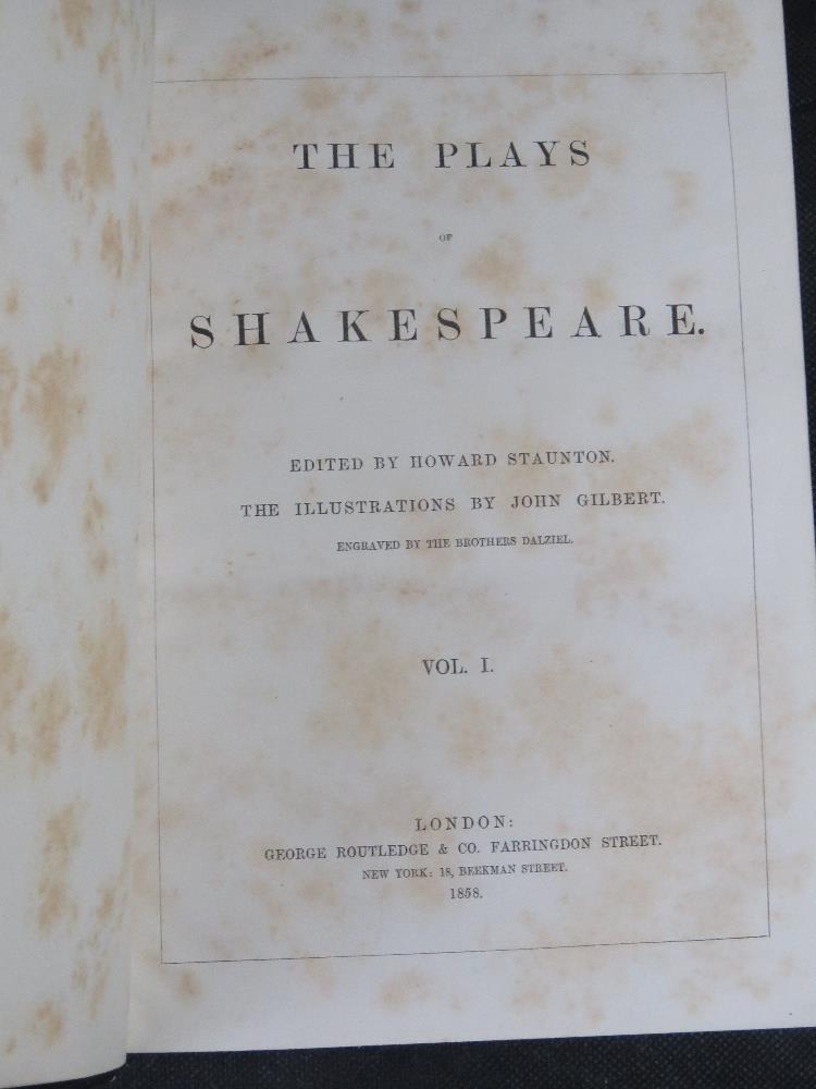 Books; Shakespeare's Plays, leather bound, volumes I & III, published 1858. - Image 2 of 2