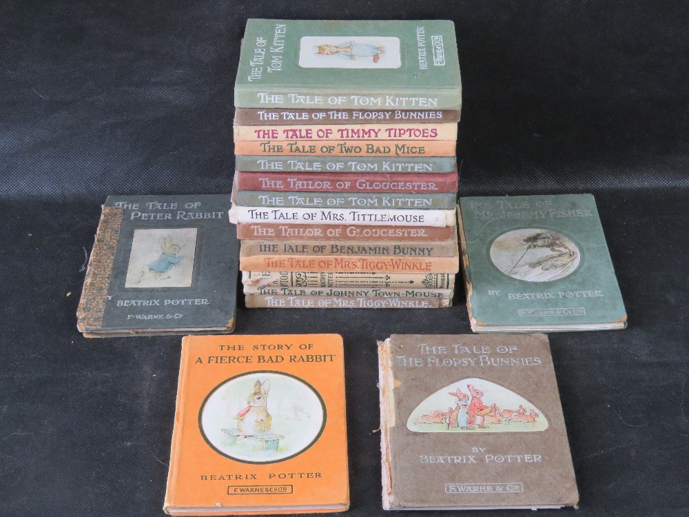 A quantity of Beatrix Potter books, various ages and condition.