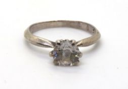 A 925 silver solitaire ring, size P.