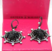 Butler & Wilson; spider web earrings in original box.
