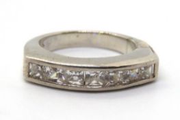 A half eternity style 925 silver ring, size J-K.