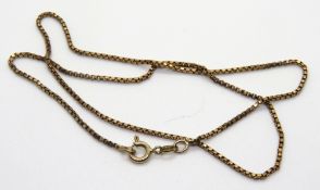A 9ct gold box link chain necklace, 4g.