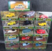 A quantity of Corgi scale model classic cars and commercial vehicles.