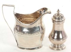 A George III silver helmet shaped cream jug, London 1801, makers mark for George Burrows (1), 11cm