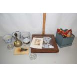Tiled teapot stand, Marvel desk stand, ceramics etc