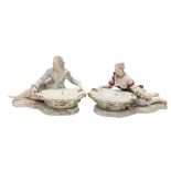 PAIR OF MEISSEN FIGURAL DISHES.