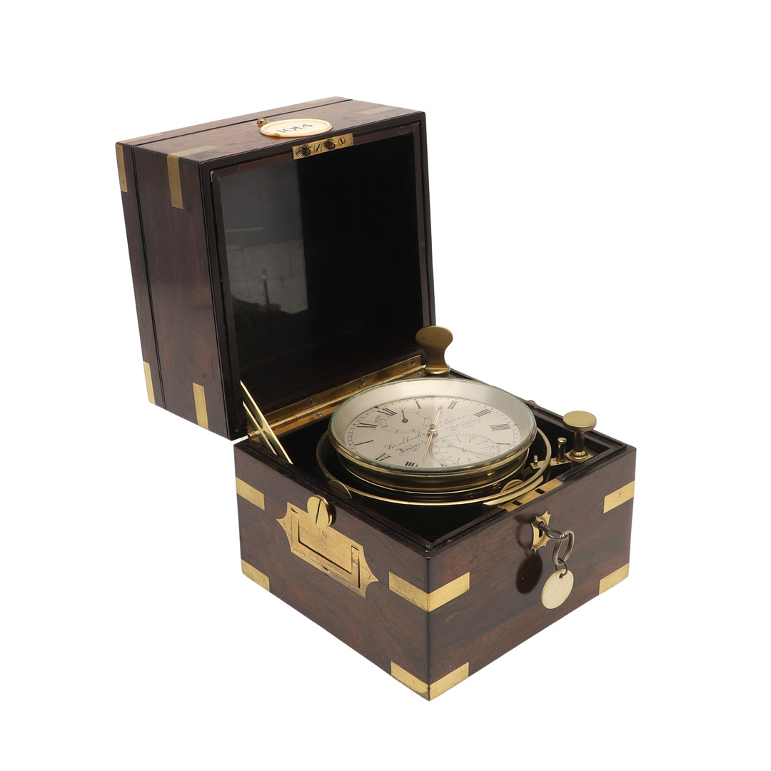 A RARE AND EARLY 19TH CENTURY SEVEN-DAY MARINE CHRONOMETER, BY BROCKBANK & ATKINS.