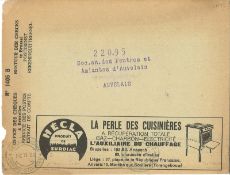 Briefkuvert Frankreich, Werbung Haushalt. Gelaufen 1936
