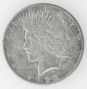 USA 1922, 1 Dollar - Silbermünze (Peace Dollar). Erhaltung: ss.