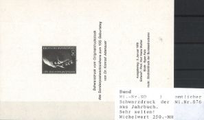 amtlicher Schwarzdruck der MiNr. 876 aus Jahrbuch. Bund Mi.Nr. SD